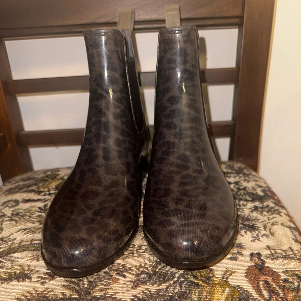 Sam Edelman Tinsley Leopard Print Chelsea Rain Boots | Size 7